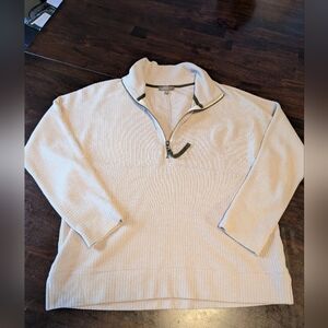 Lilla P Dolman Cream Half-Zip Pullover, Women's Small